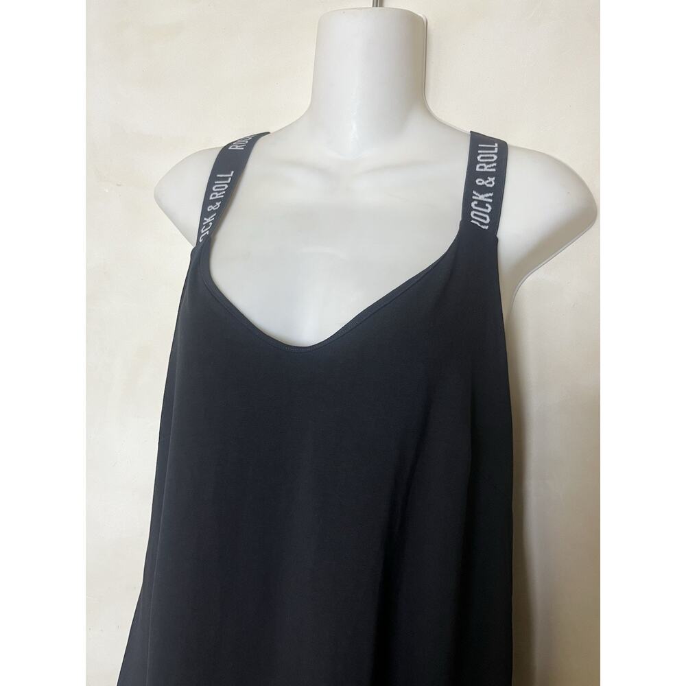 Saint + Sofia Sunset Black Maxi Dress Sz 10 Rock & Roll Straps Casual Minimalist - Picture 4 of 8